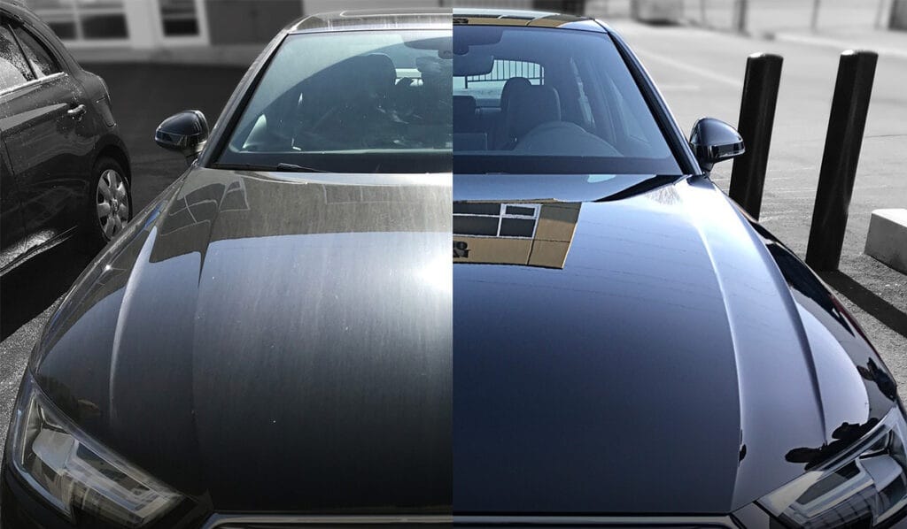 Glossy ceramic coating finish on a car in Southwest Florida